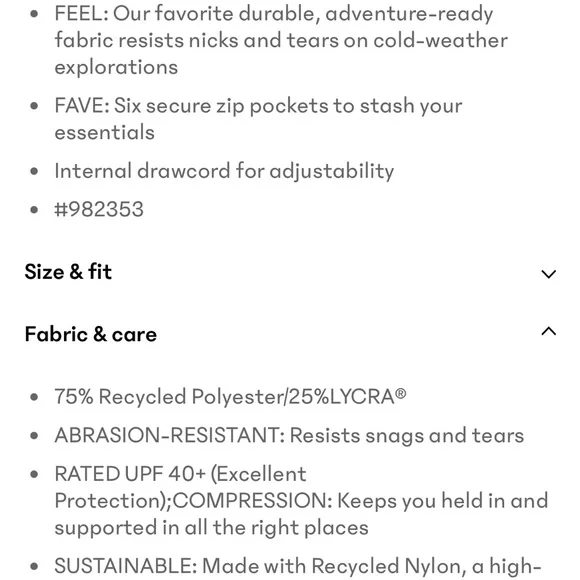 Headlands Hybrid High Rise Cargo Legging size 8 - Picture 8 of 8